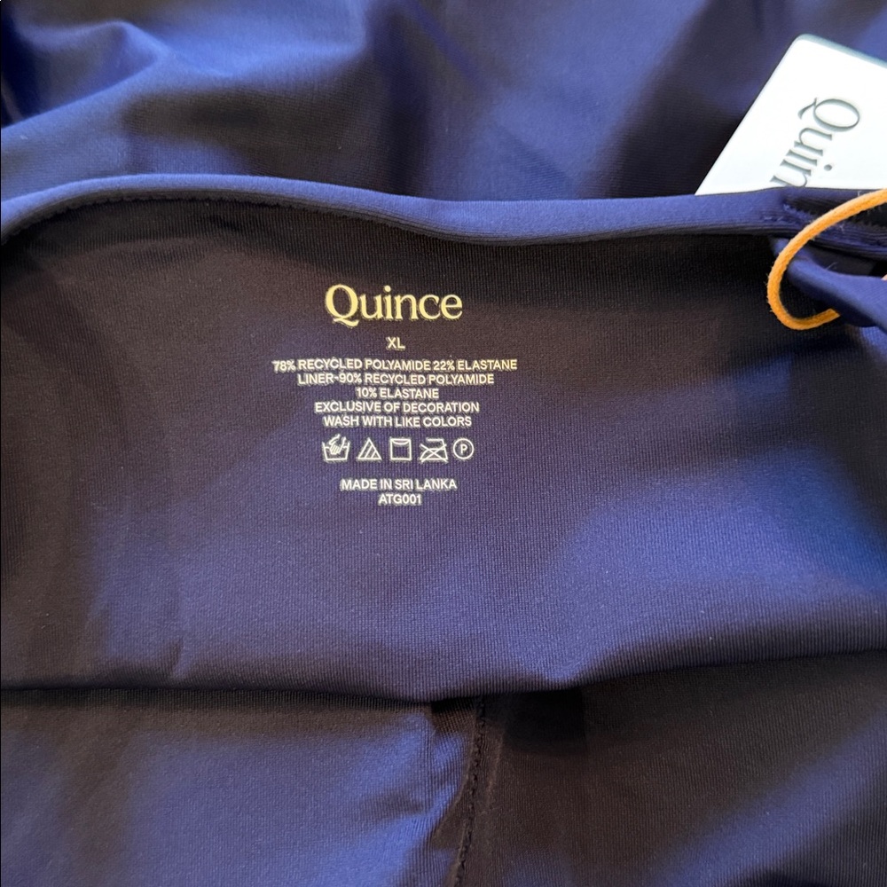 NWT Quince One-Shoulder Swimsuit in Navy Blue Sz XL - Picture 9 of 13
